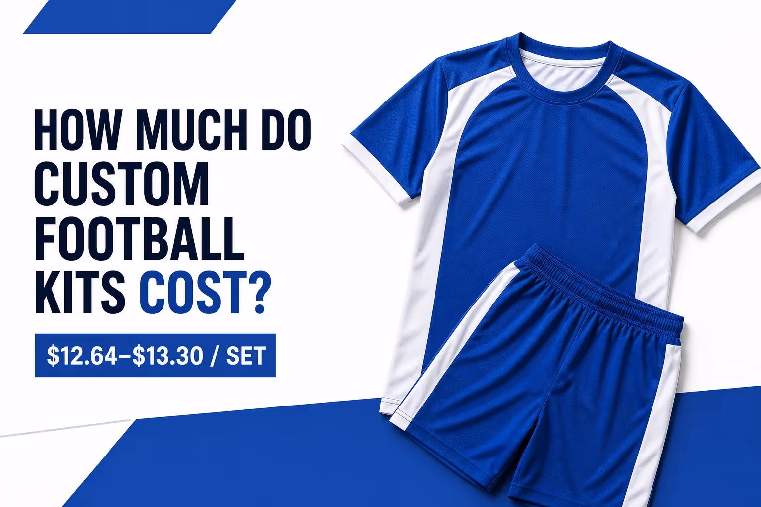 Custom football kits showing personalized jerseys and matching shorts