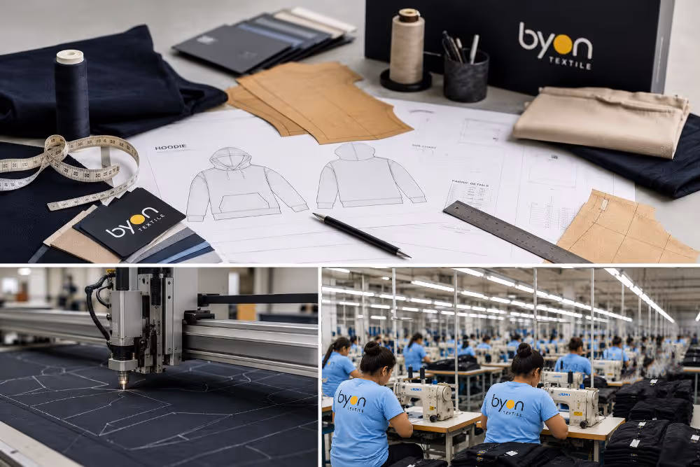 Cut-to-pack garment manufacturing process