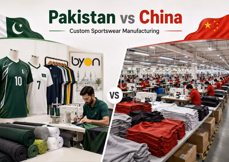 Pakistan vs China comparison for custom sportswear and apparel manufacturing