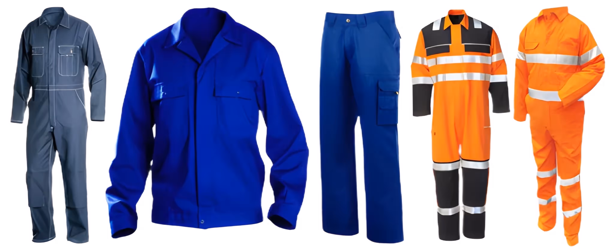 Industrielle Arbeitskleidung mit Overalls und Uniformen