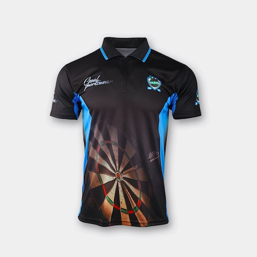 Sublimated 1/4 zip polo dart shirt