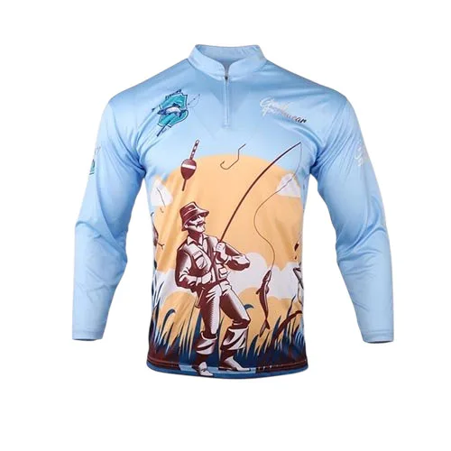 Sublimated 1/4 cerniera in stile poli maglia da pesca