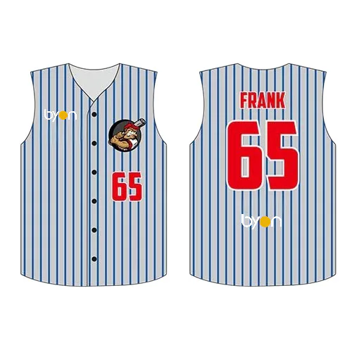 Jersey de béisbol sublimado sin mangas