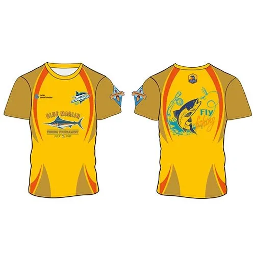 Maglia da pesca a maniche corte con equipaggio sublimato