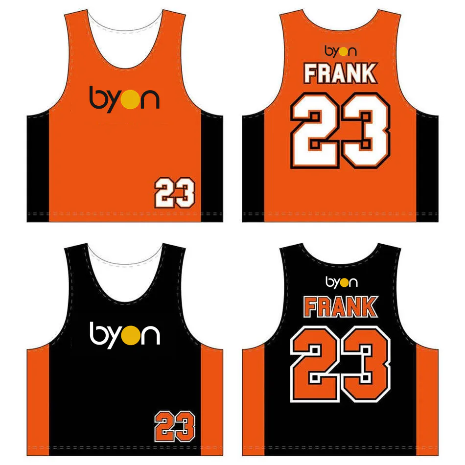 100% poliéster encaje seco diseño personalizado lacrosse reversible pinnies