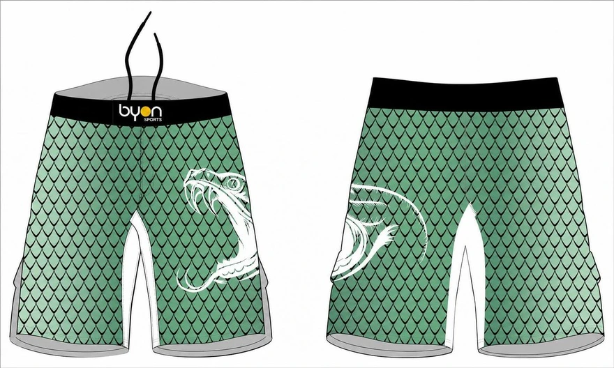 100% poliéster de sublimación en seco equipo personalizado MMA shorts