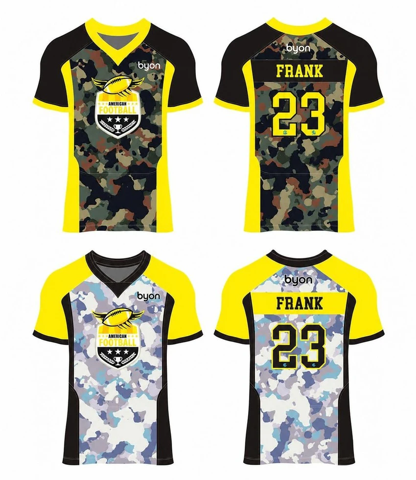 100% Polyester-Sublimation benutzerdefiniert gedruckt Reversible Football Jerseys