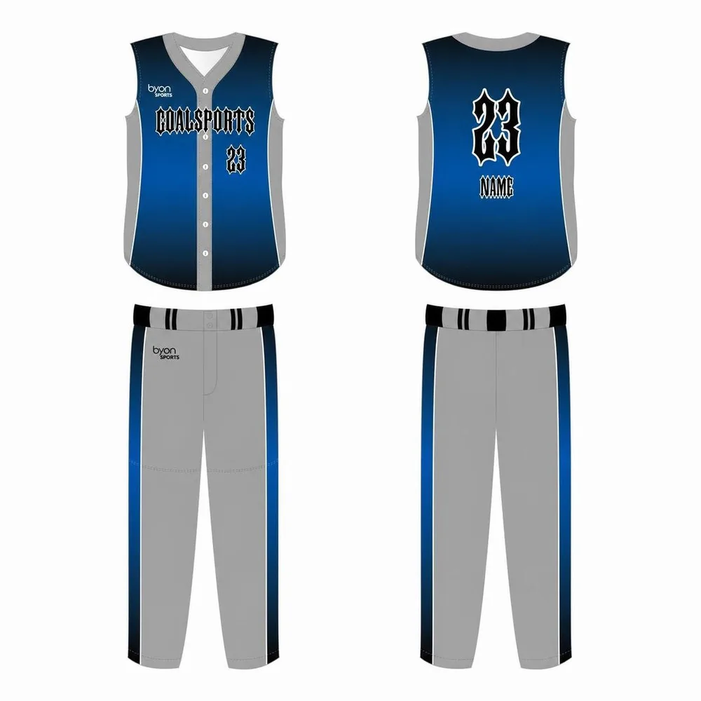 100% polyester sublimation men's custom sleeveless baseball jersey