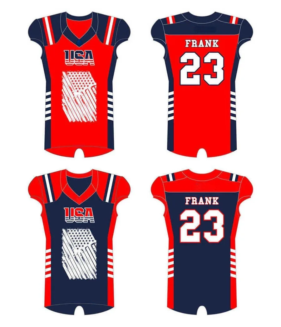 100% Polyester-Sublimation Männer Custom Reversible Football Jerseys