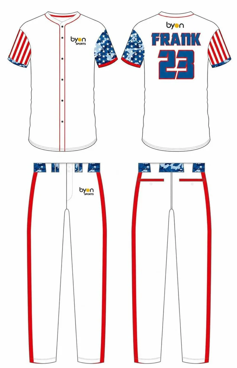 100% polyester sublimation men's custom camo baseball jersey