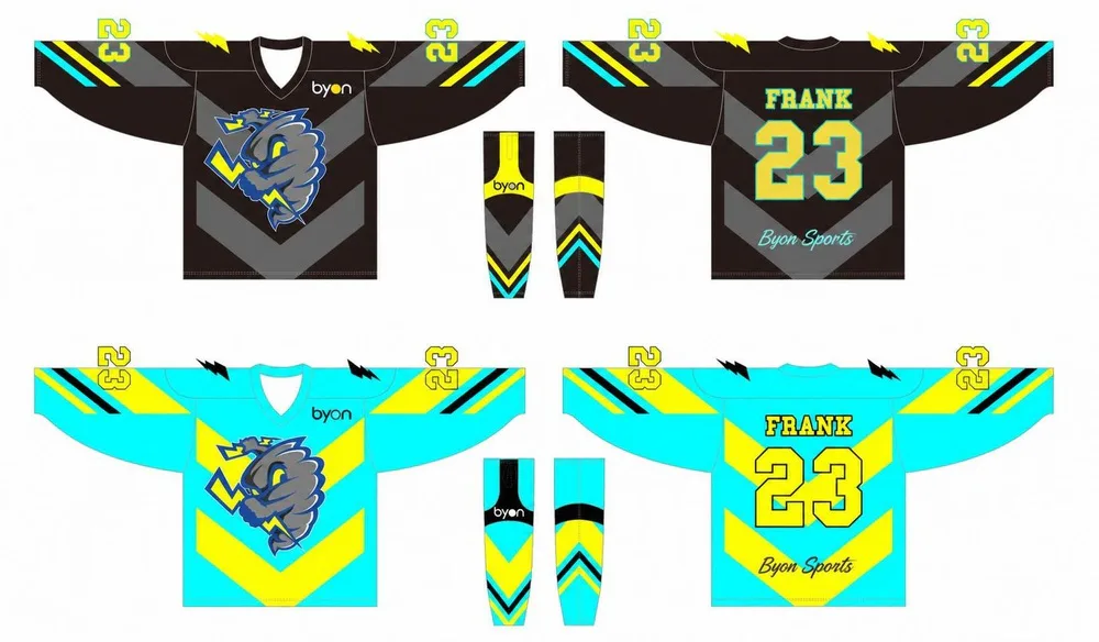 100% polyester sublimation men's custom reversible hockey jersey