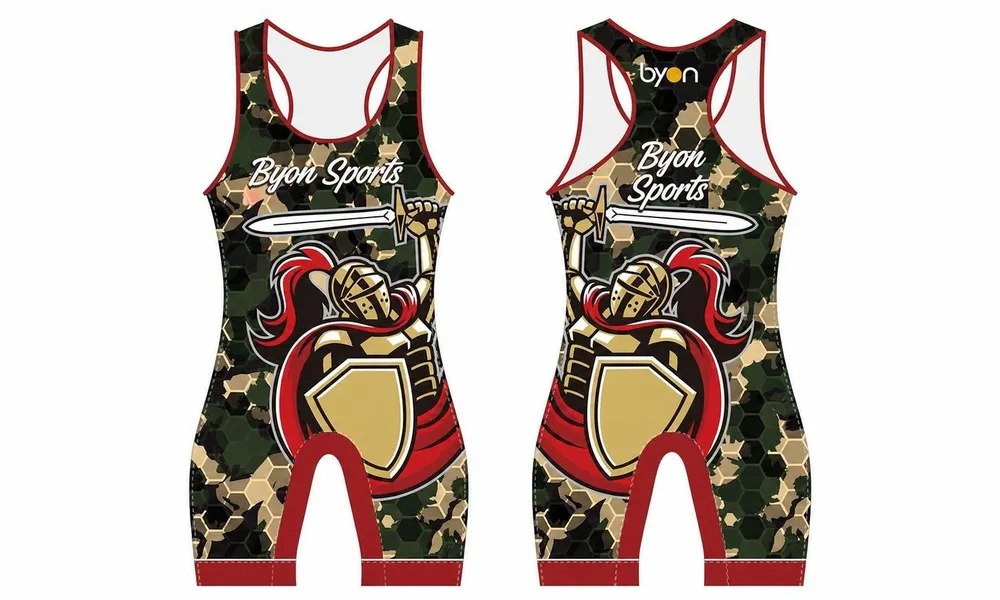 100% Polyester-Sublimation Männer Custom Wrestling Uniform