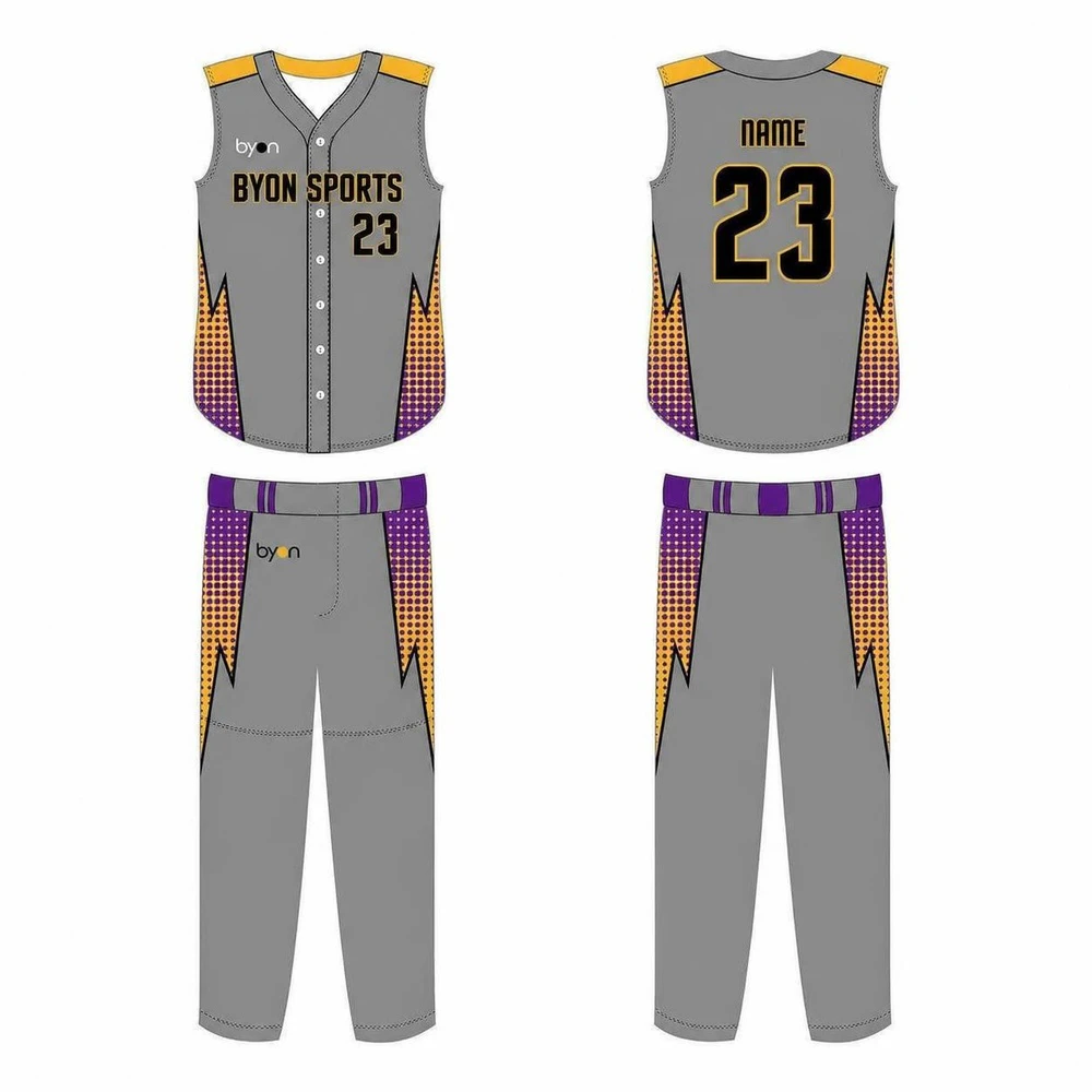100% polyester sublimation youth team sleeveless baseball jersey