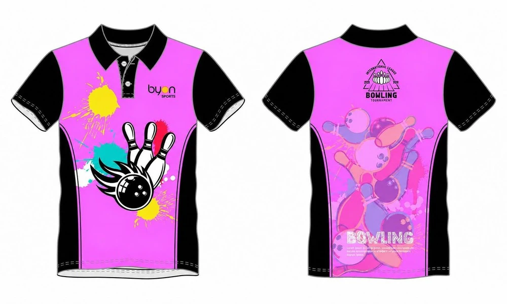 100% Polyester-Sublimationsdruck Custom Youth Team Bowling Trikots