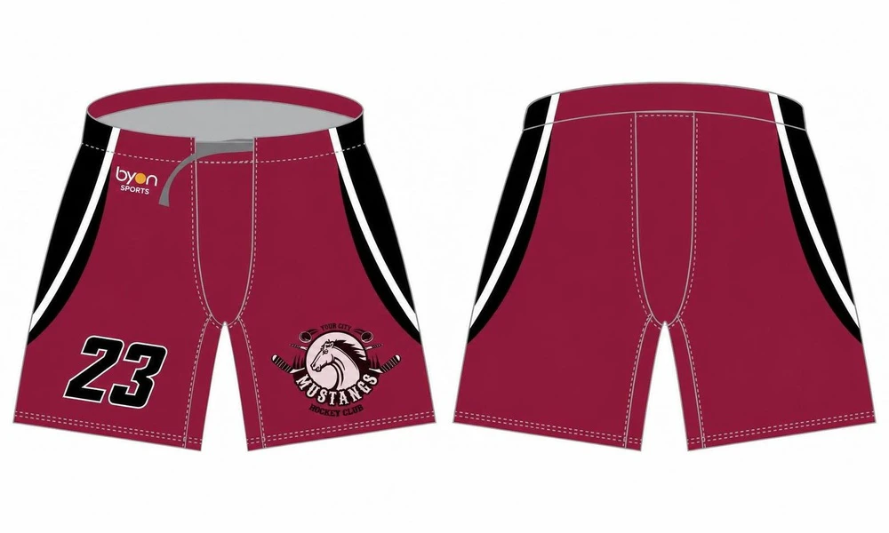 100% poliéster sublimación impresión personal equipo juvenil pantalones de hockey sobre hielo personalizado
