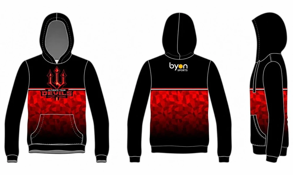 100% polyester sublimation impression personnalisée équipe de jeunes sweat à la crosse personnalisée