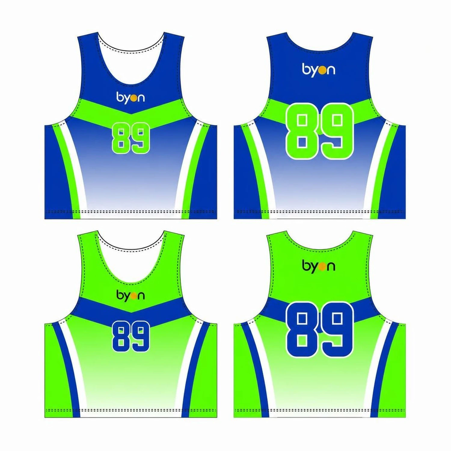 100% Polyester Sublimation Printing Custom Youth Team Lacrosse Pinnies