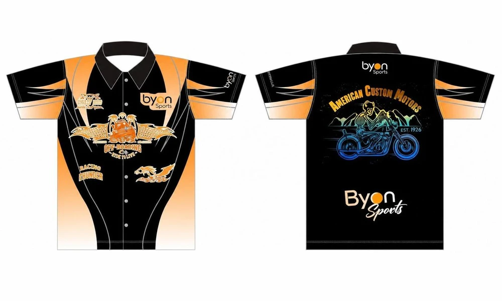 100% polyester sublimation printing custom youth team custom pit crew shirts