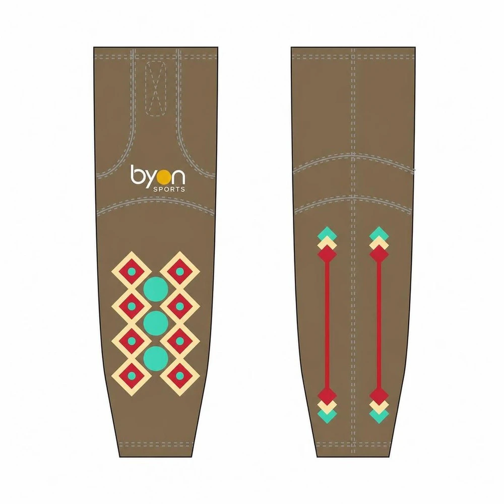 100% polyester sublimation printing custom youth team hockey socks