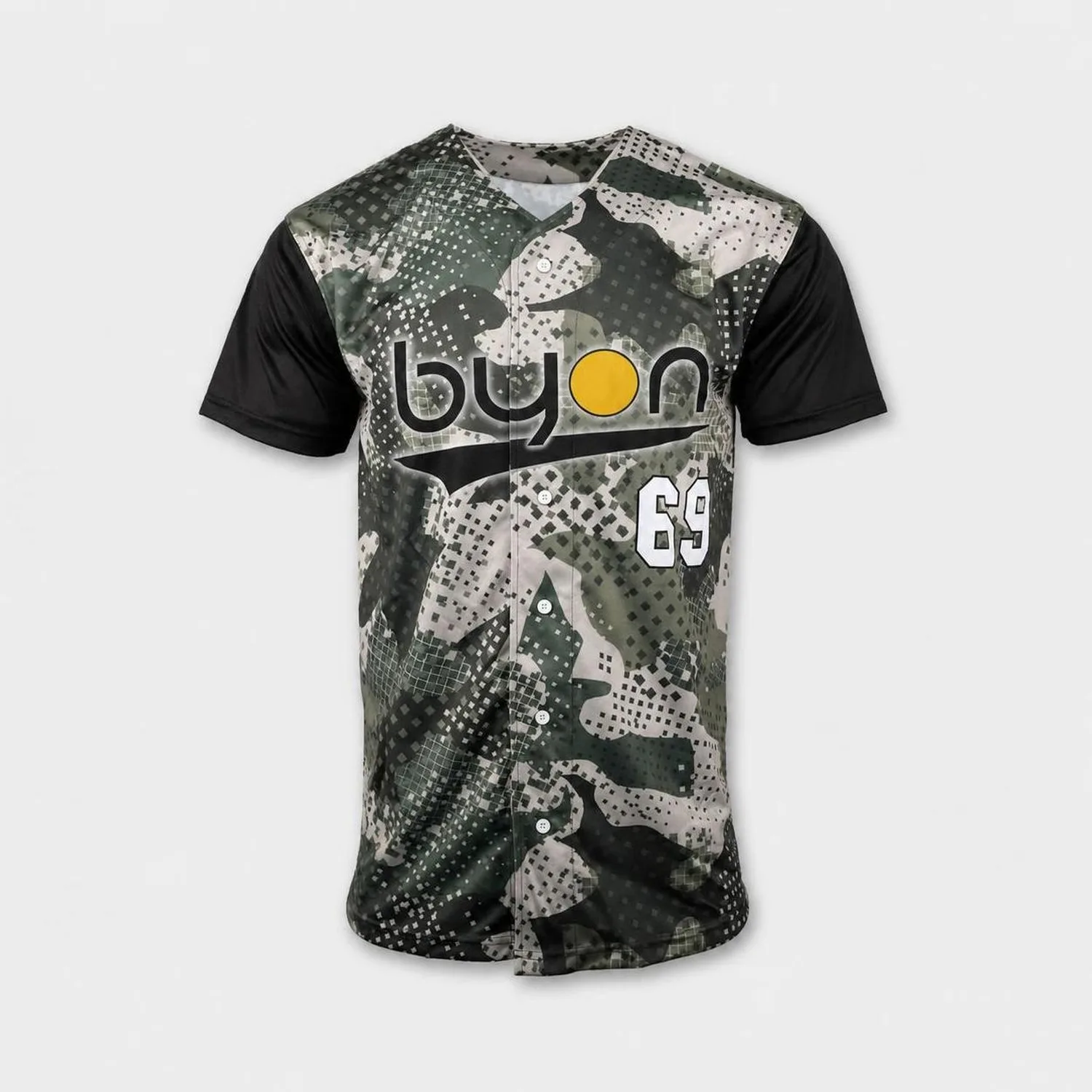 Custom-designed camouflage baseball jersey