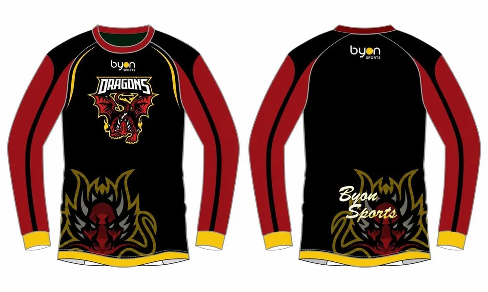 Kundenspezifische atmungsaktive Drachen lange Gaming Esports Jerseys