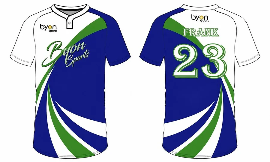 Camiseta de béisbol sublimada de dos botones