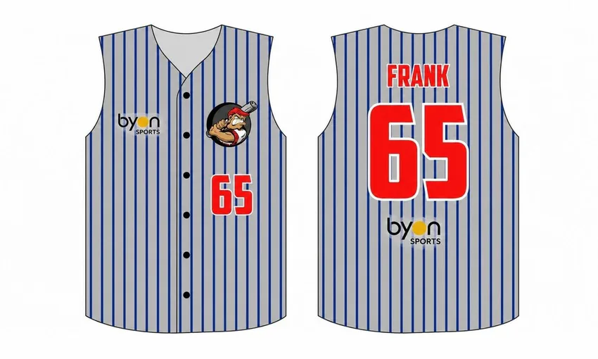Sleeveless camiseta de béisbol sublimada de botón completo