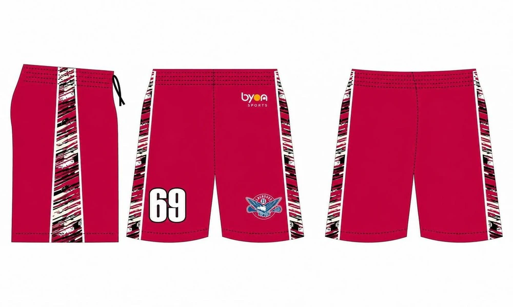 Pantaloncini lacrosse poli traspirante stampa sublimazione personalizzata