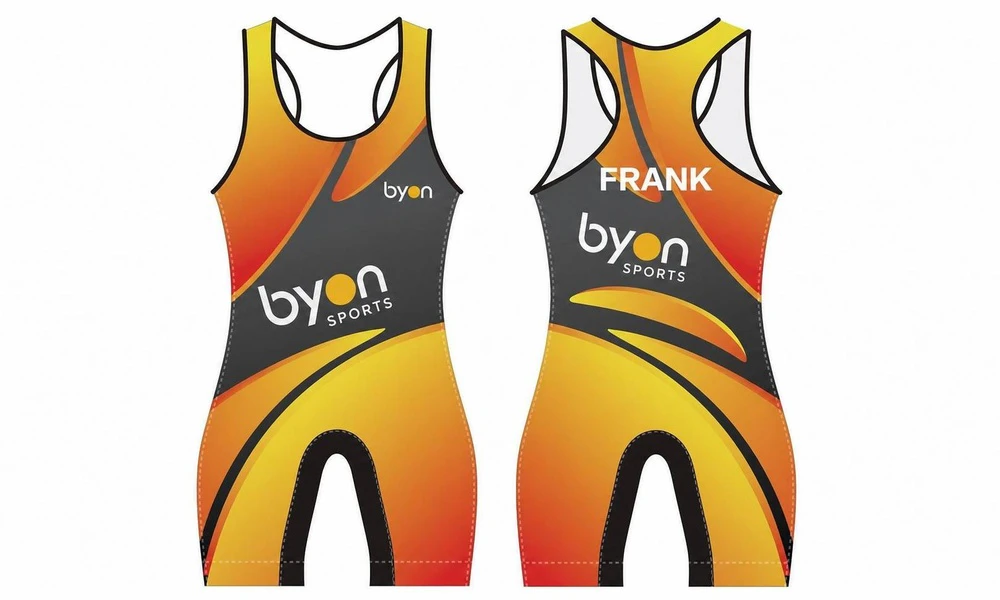 Custom design sublimation printing poly spandex wrestling singlets