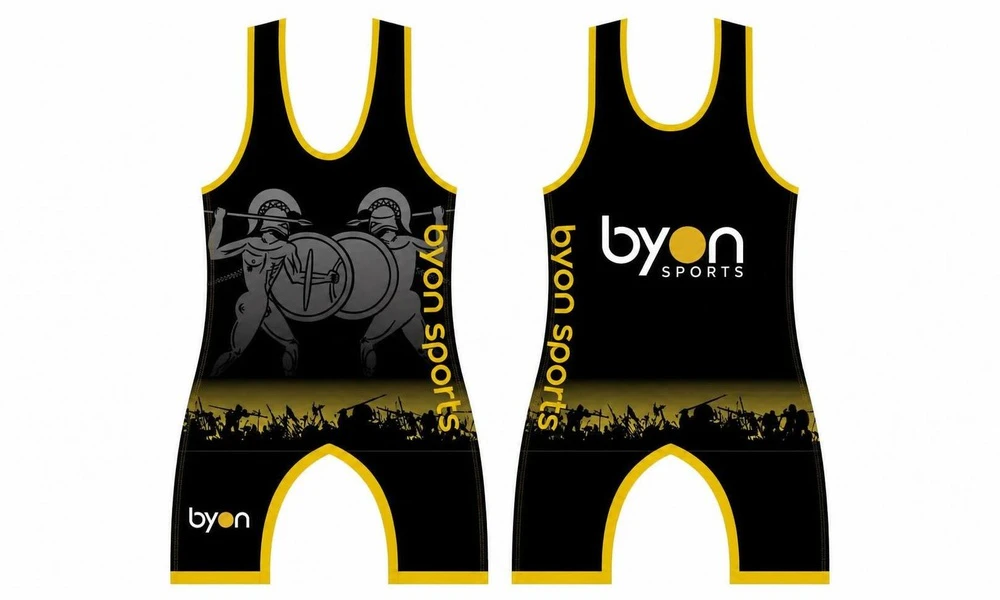 Custom made sublimated printing college wrestling singlets