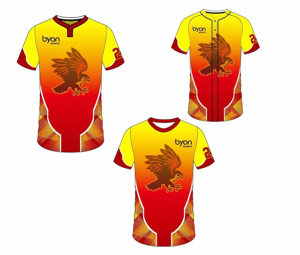 Custom made sublimated printing short sleeve custom baseball gear