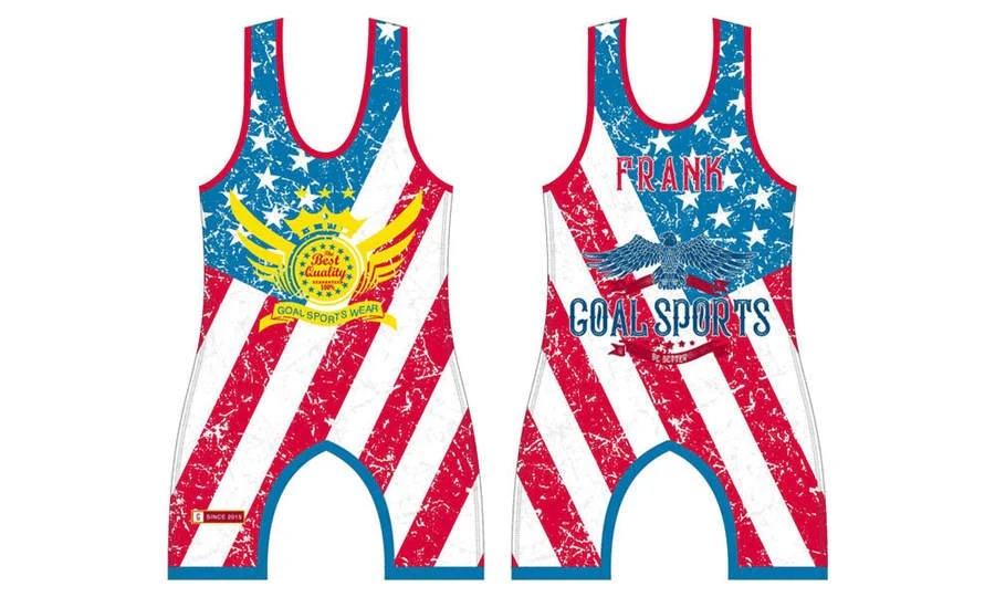 Maßgeschneidertes sublimiertes Drucken Short Sleeve Wrestling Uniform