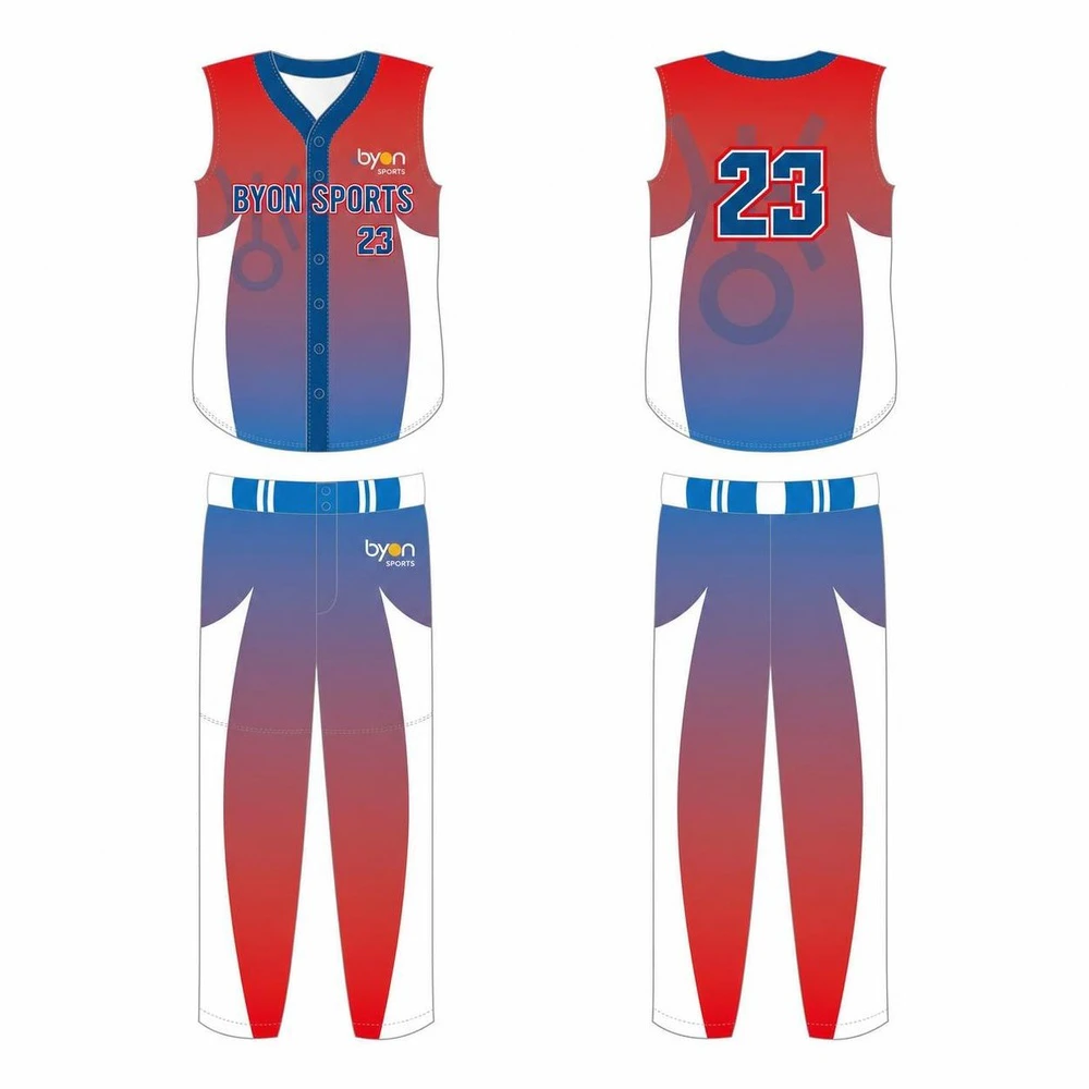 Custom made sublimated men's pro sleeveless baseball jersey