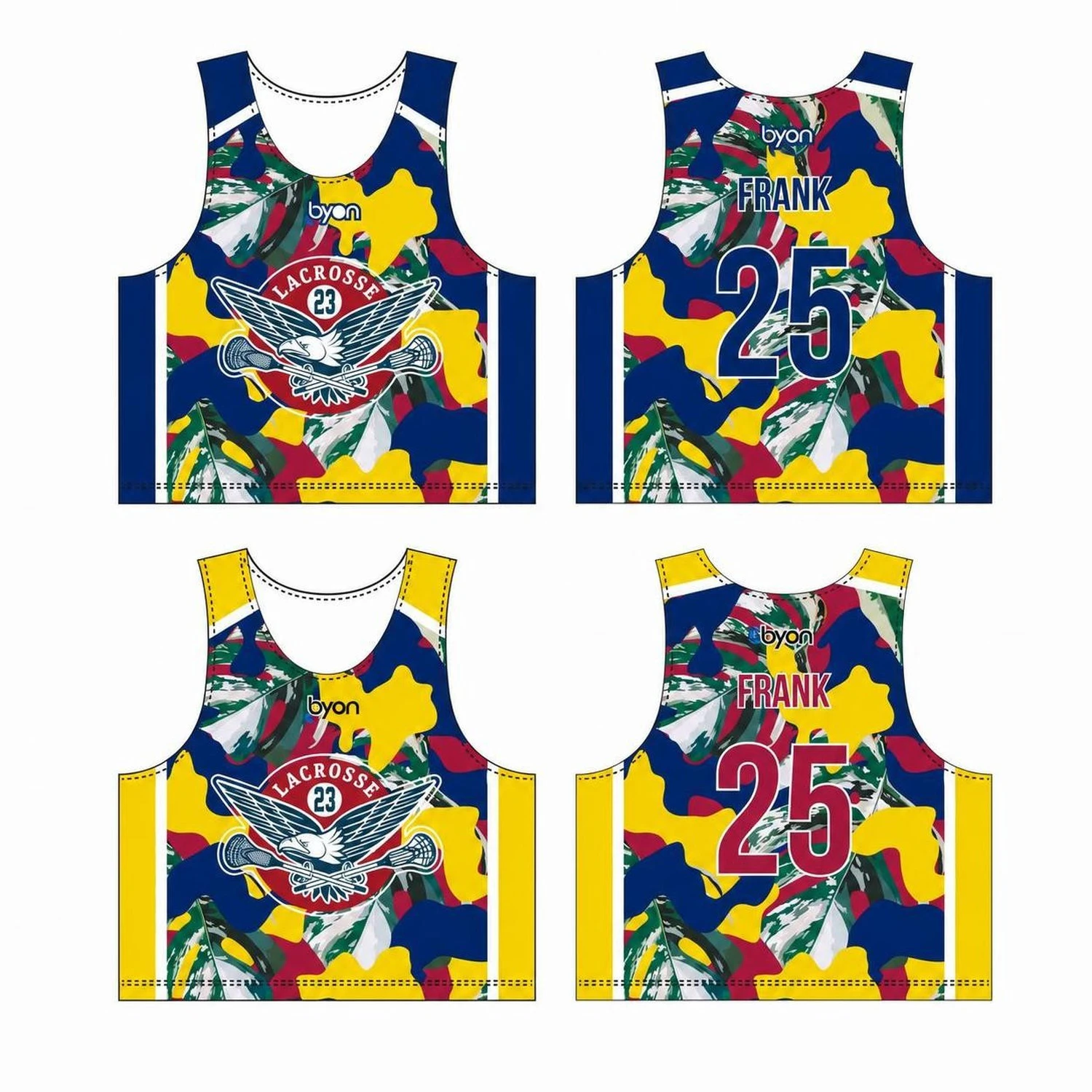 Impresión de sublimación hecha a medida Pinnies Pro Custom Lacrosse
