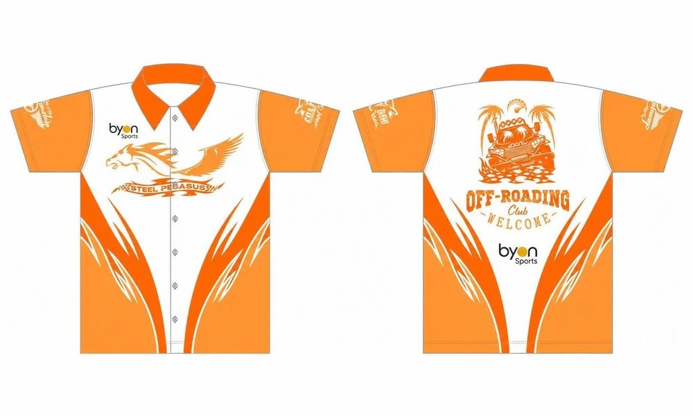 Custom made sublimation printing men's pro custom pit crew shirts