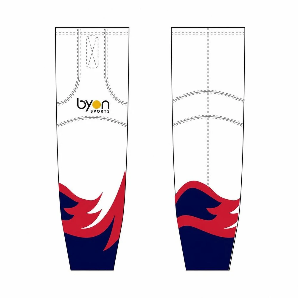 Custom made sublimation printing men's pro ice hockey socks