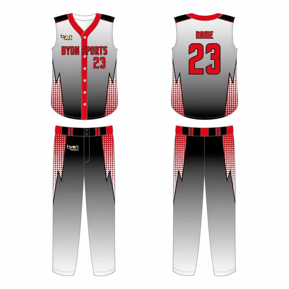Custom made sublimation printing men's pro sleeveless Softball Jerseys