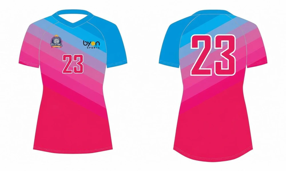 Custom made sublimation printing men's pro sublimated volleyball jerseys