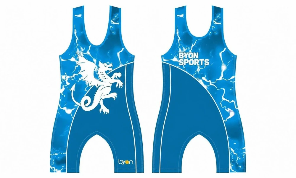Custom made sublimation printing men's pro wrestling singlets