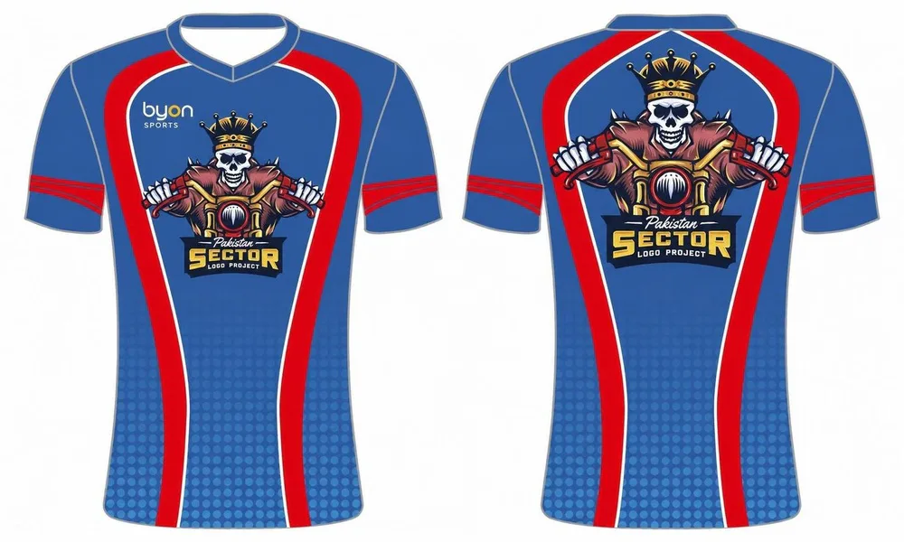 Benutzerdefiniertes sublimiertes Kurzarmband Esports T-Shirt