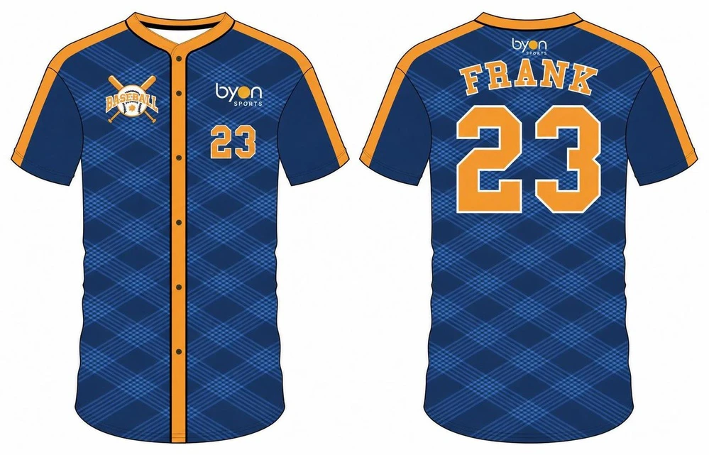 Custom wholesale sublimated printed button down baseball jersey