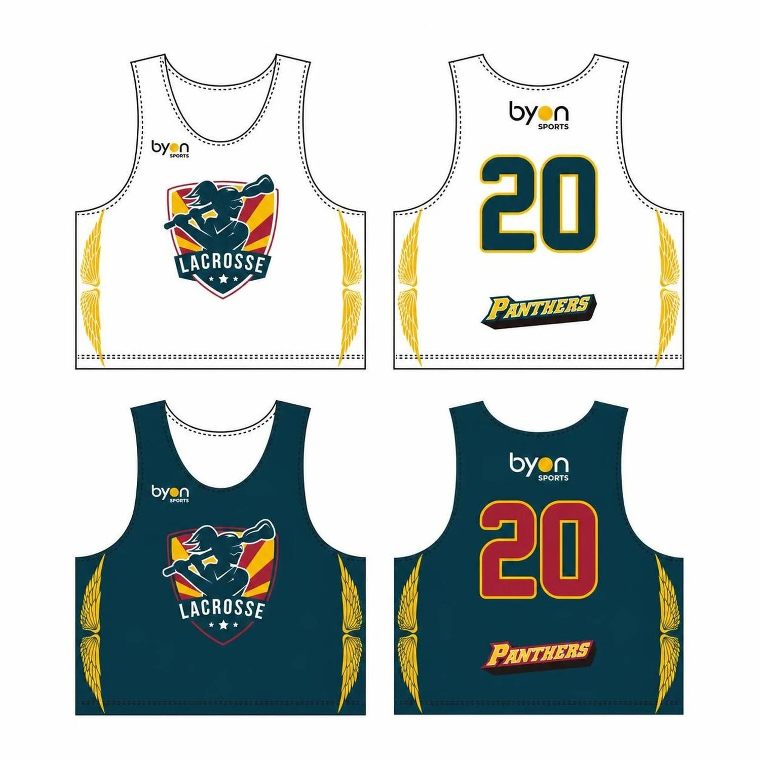 Aduanas al por mayor sublimated Printed Custom Lacrosse Pinnies