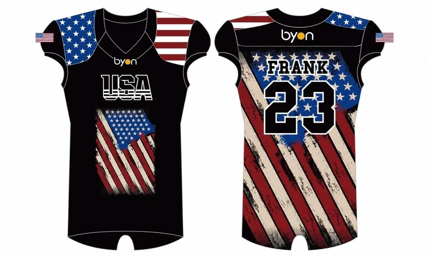 Custom wholesale sublimated printed flag football jerseys
