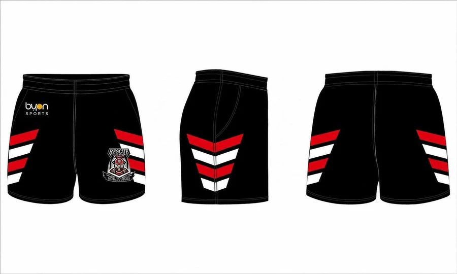 Custom wholesale sublimated printed men's team rugby shorts