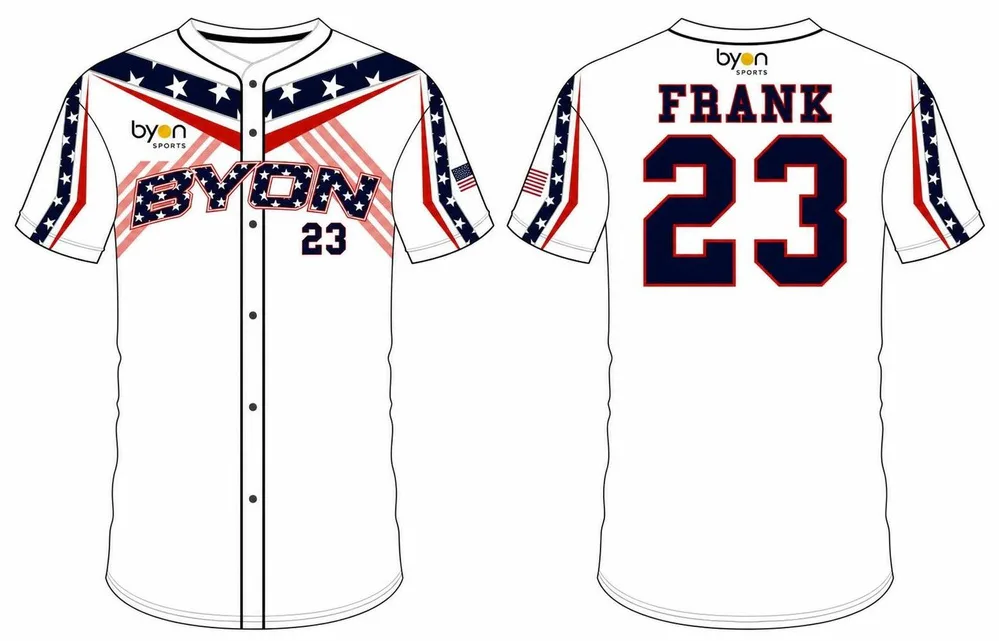 Dye sublimation custom design team button down baseball jersey
