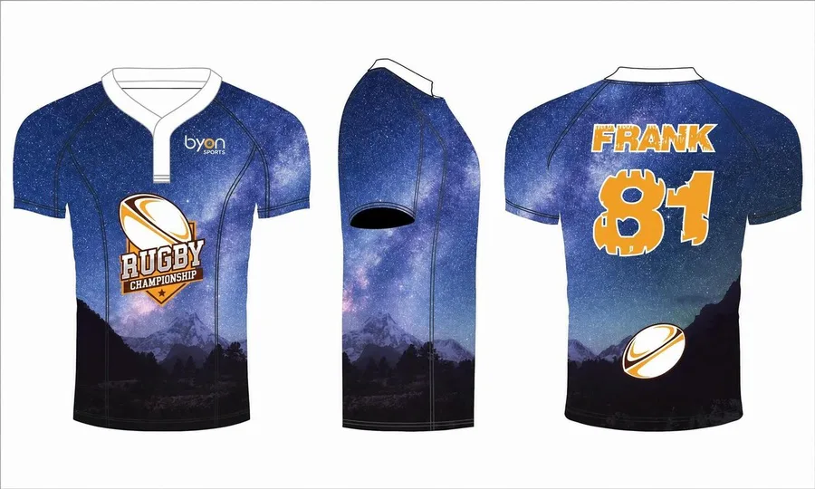 Dye sublimation custom design team compression cut rugby jerseys