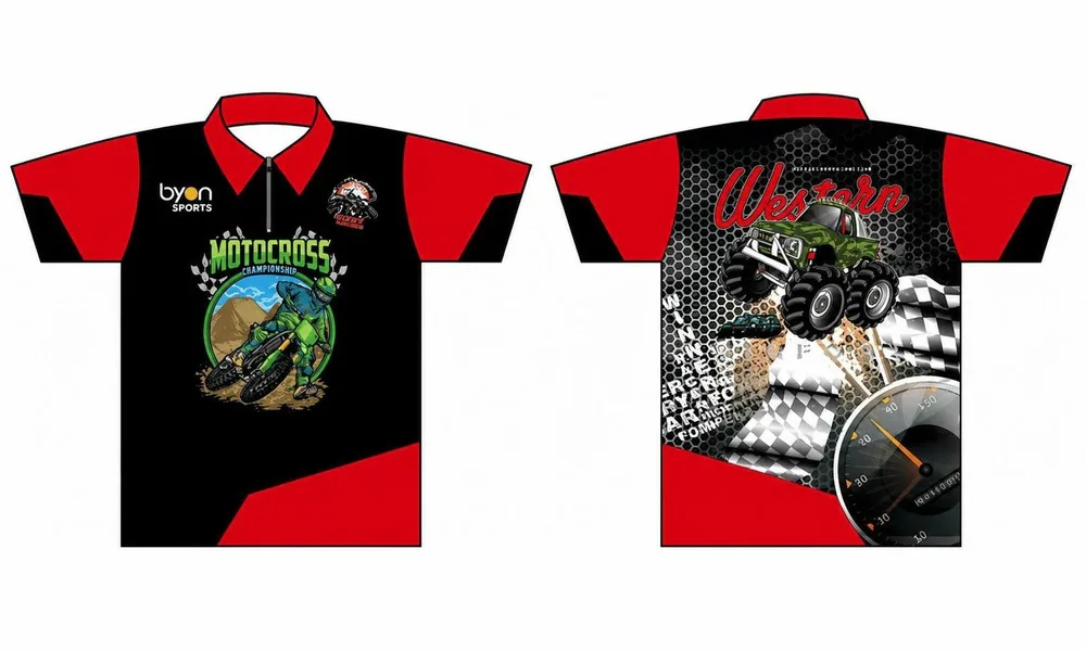Dye sublimation custom design team custom pit crew shirts