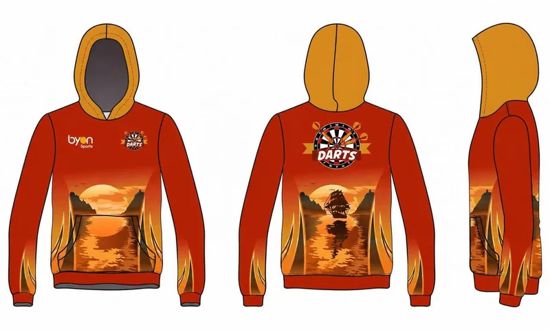 Dye sublimation custom design team dart hoodie