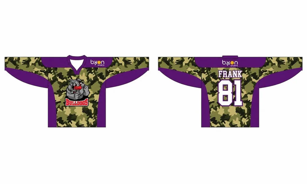 Dye sublimation custom design squadra pratica hockey maglie