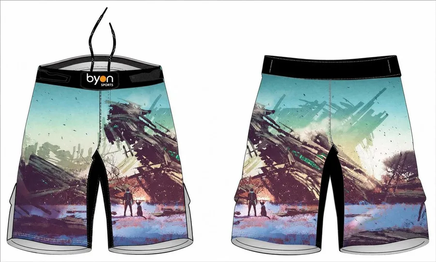 Dye Sublimation Custom Design Team Wrestling Fight Shorts